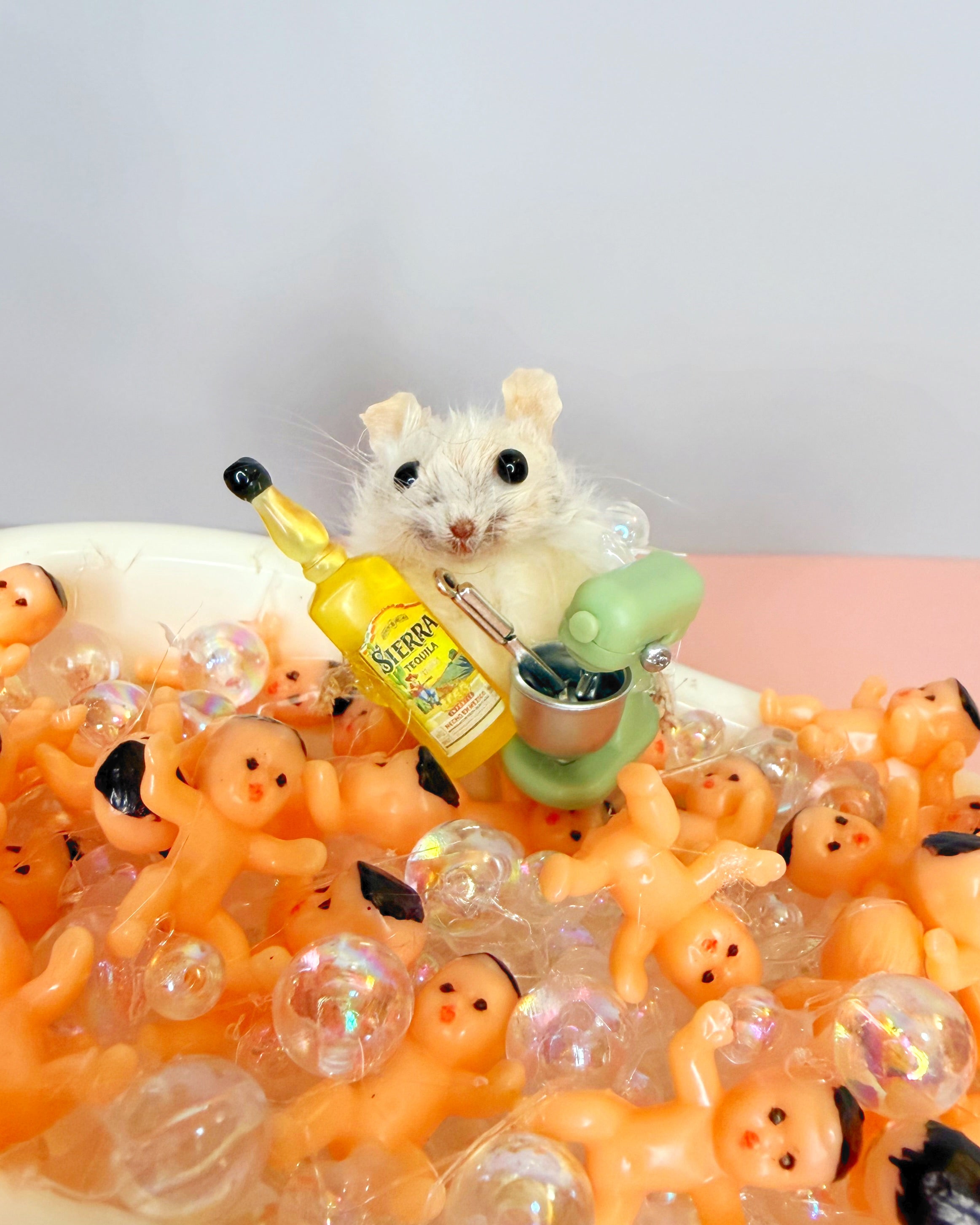 Mouse bathing in babies with a kitchenaid and tequila